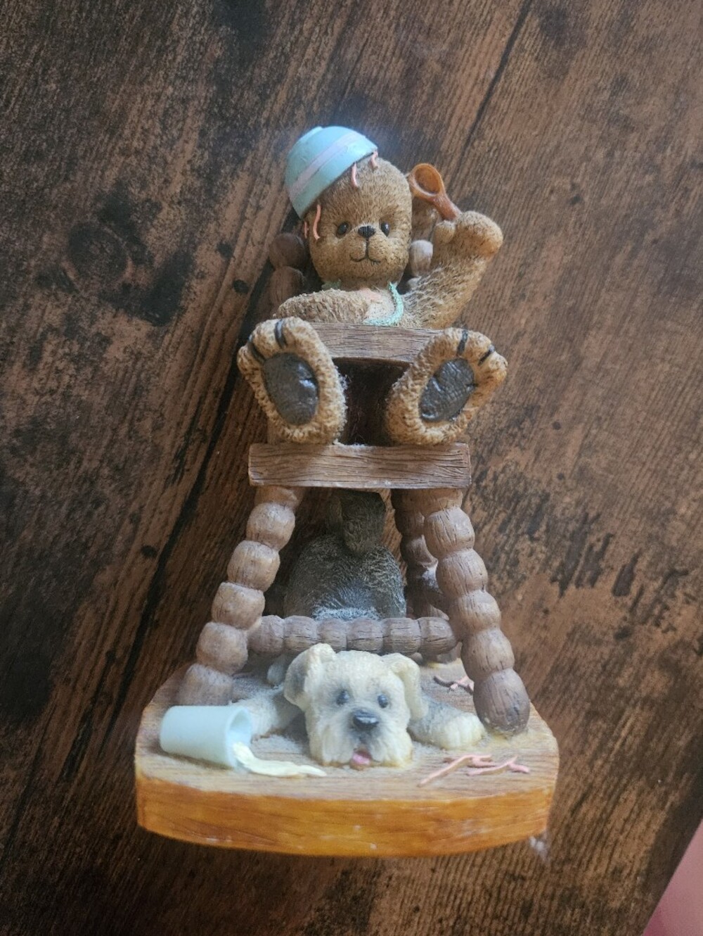 1999 Berry Hill Bears Brown Teddy & Puppy Small Pets Decorative Figurine